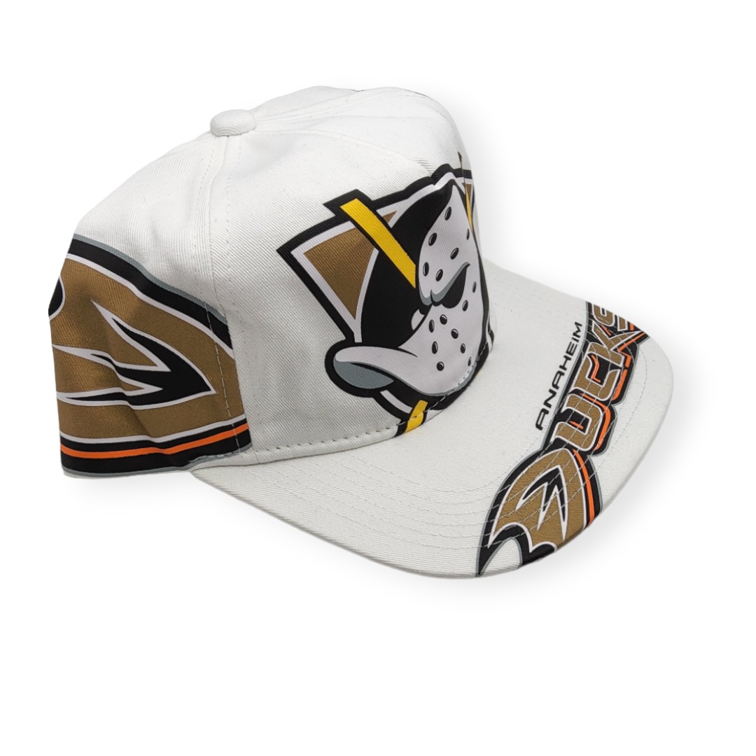 Mitchell & Ness Anaheim Ducks In Your Face Deadstock White Adjustable Snapback Hat Cap