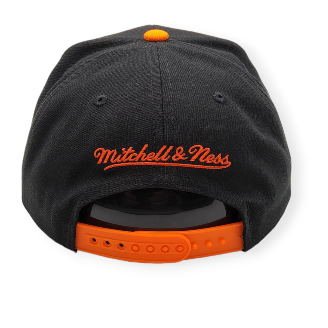 Mitchell & Ness Anaheim Ducks Team 2 Tone 2.0 Black/Orange Adjustable Snapback Hat Cap