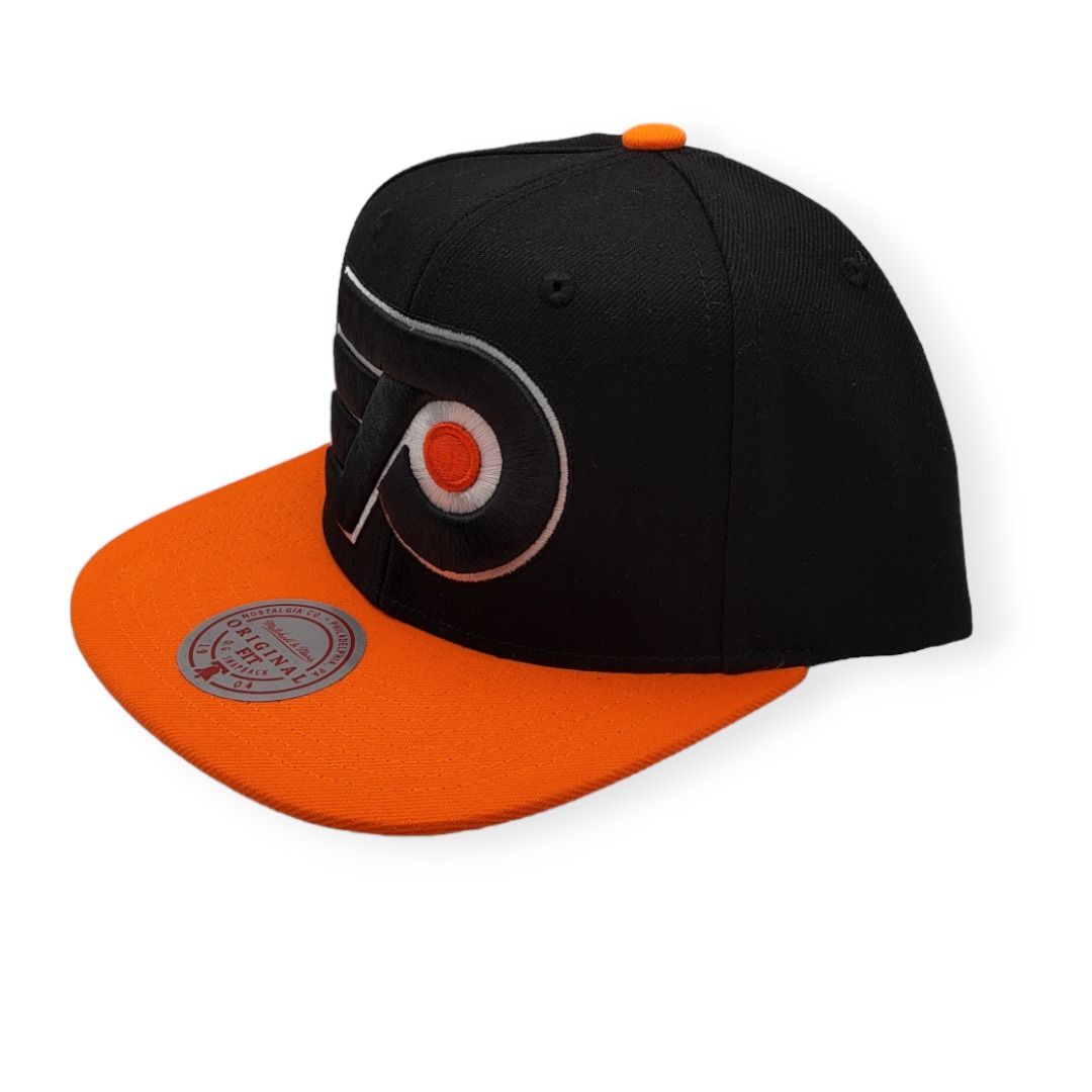 Mitchell & Ness Philadelphia Flyers Team 2 Tone 2.0 Black/Orange Adjustable Snapback Hat Cap