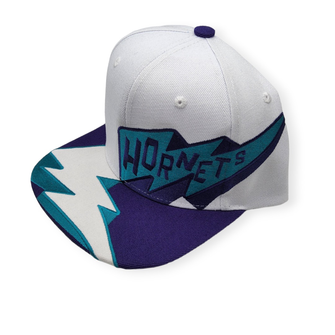 Mitchell & Ness Charlotte Hornets Fast Times White Adjustable Snapback Hat Cap