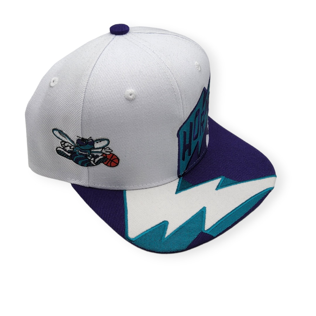 Mitchell & Ness Charlotte Hornets Fast Times White Adjustable Snapback Hat Cap