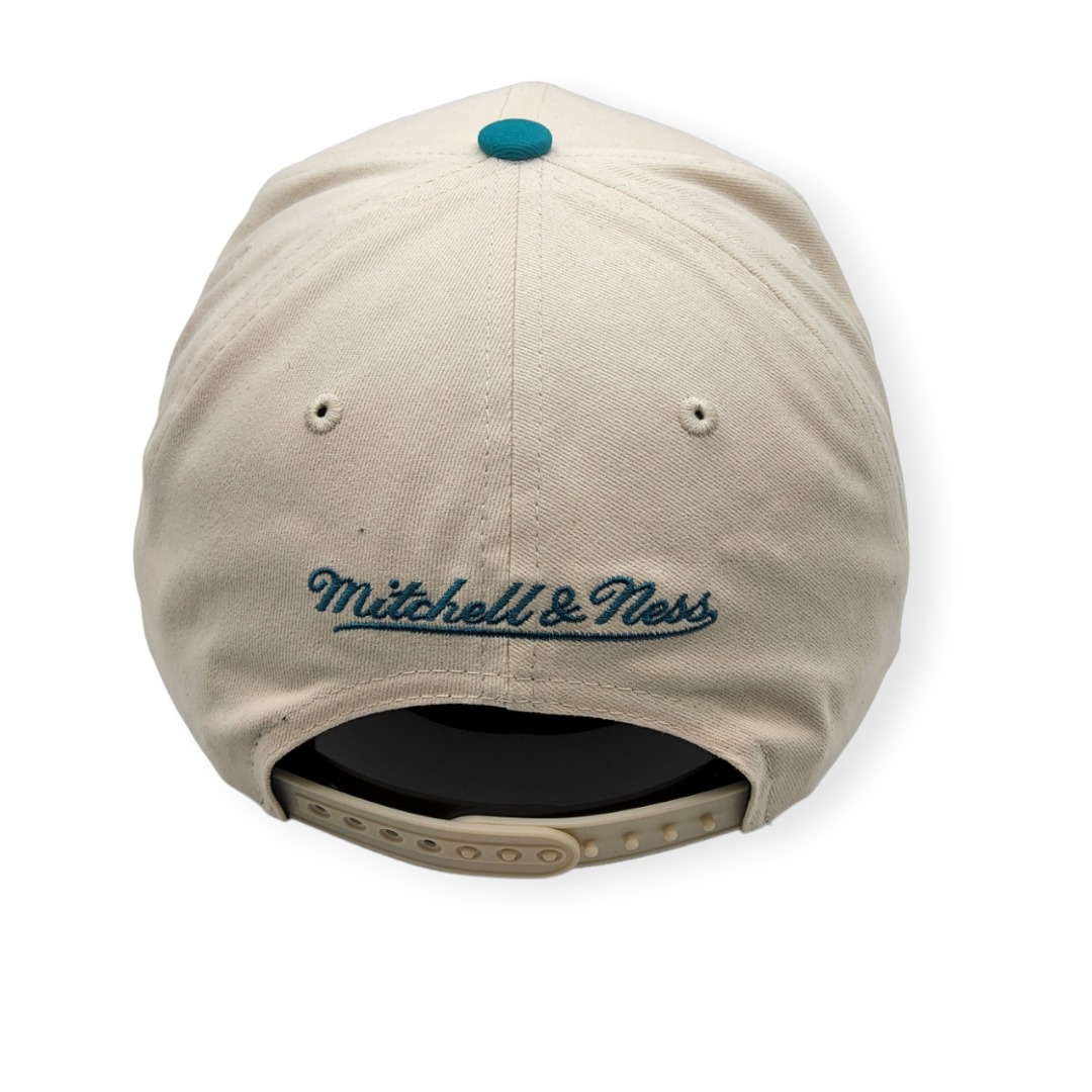 Mitchell & Ness Charlotte Hornets Reframe Retro Off White Adjustable Snapback Hat Cap