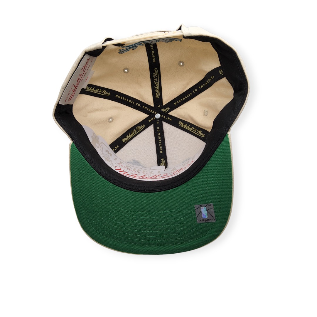 Mitchell & Ness Charlotte Hornets Reframe Retro Off White Adjustable Snapback Hat Cap