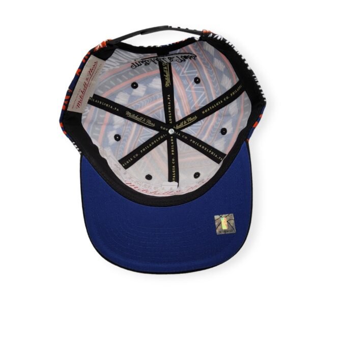 Mitchell & Ness New York Knicks Game Day Pattern Deadstock Black Adjustable Snapback Hat Cap