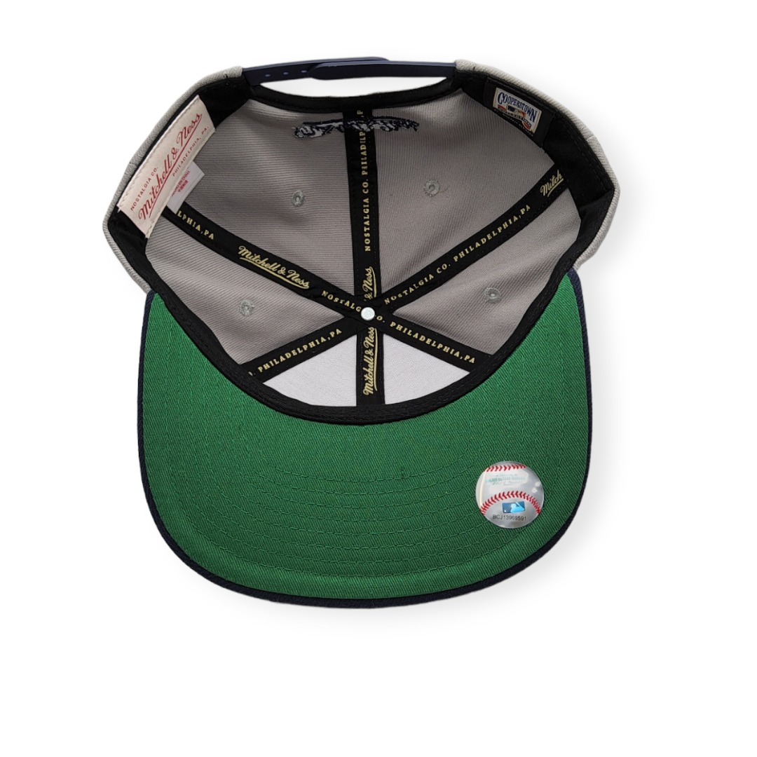 Mitchell & Ness New York Yankees Away Cooperstown Collection 2 Tone Gray/Navy Blue Adjustable Snapback Hat Cap