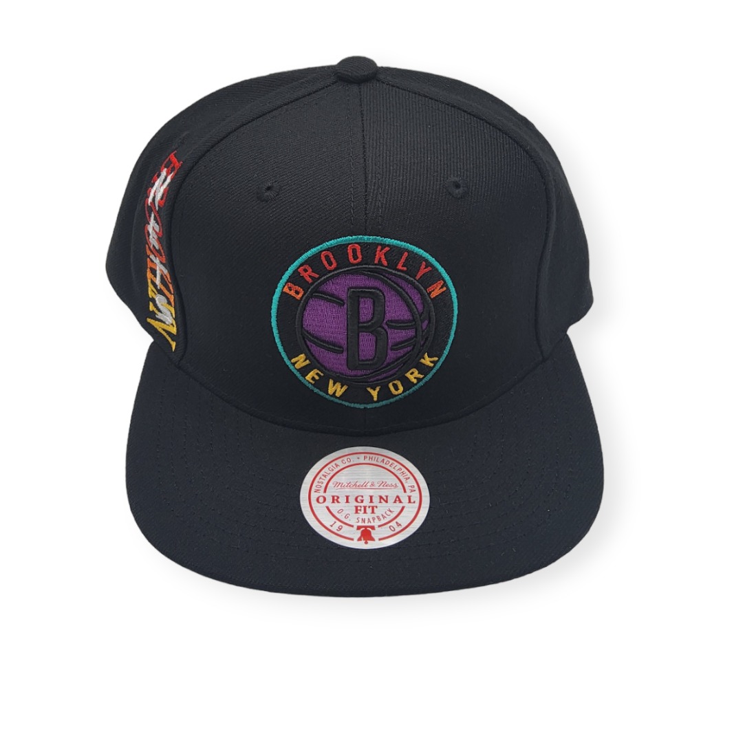 Mitchell & Ness Brooklyn Nets High Grade Black Adjustable Snapback Hat Cap