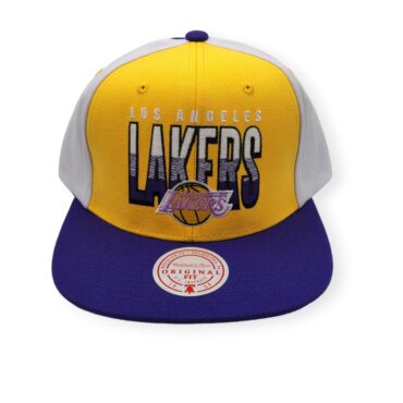Mitchell & Ness Los Angeles Lakers Billboard 2 Yellow/Purple Adjustable Snapback Hat Cap