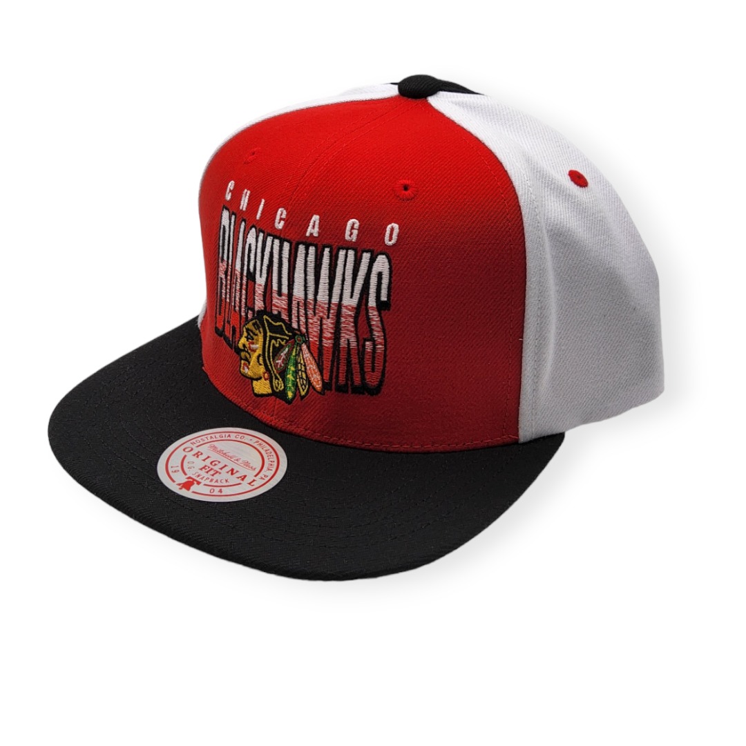 Mitchell & Ness Chicago Blackhawks Billboard 2 Red/Black Adjustable Snapback Hat Cap