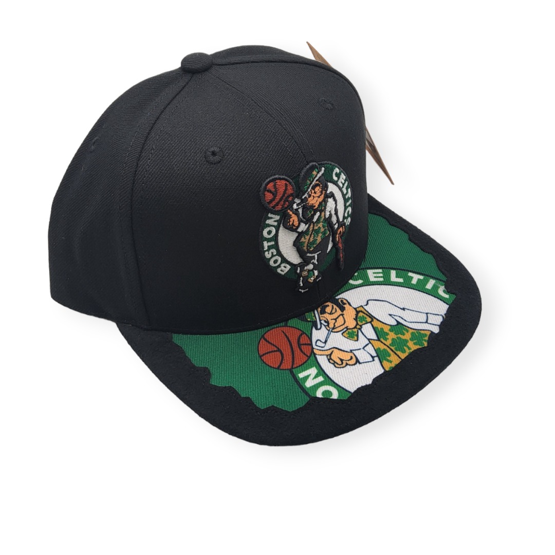 Mitchell & Ness Boston Celtics Munch Time Black Adjustable Snapback Hat Cap