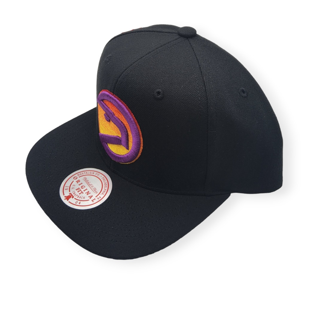 Mitchell & Ness Atlanta Hawks High Grade Black Adjustable Snapback Hat Cap