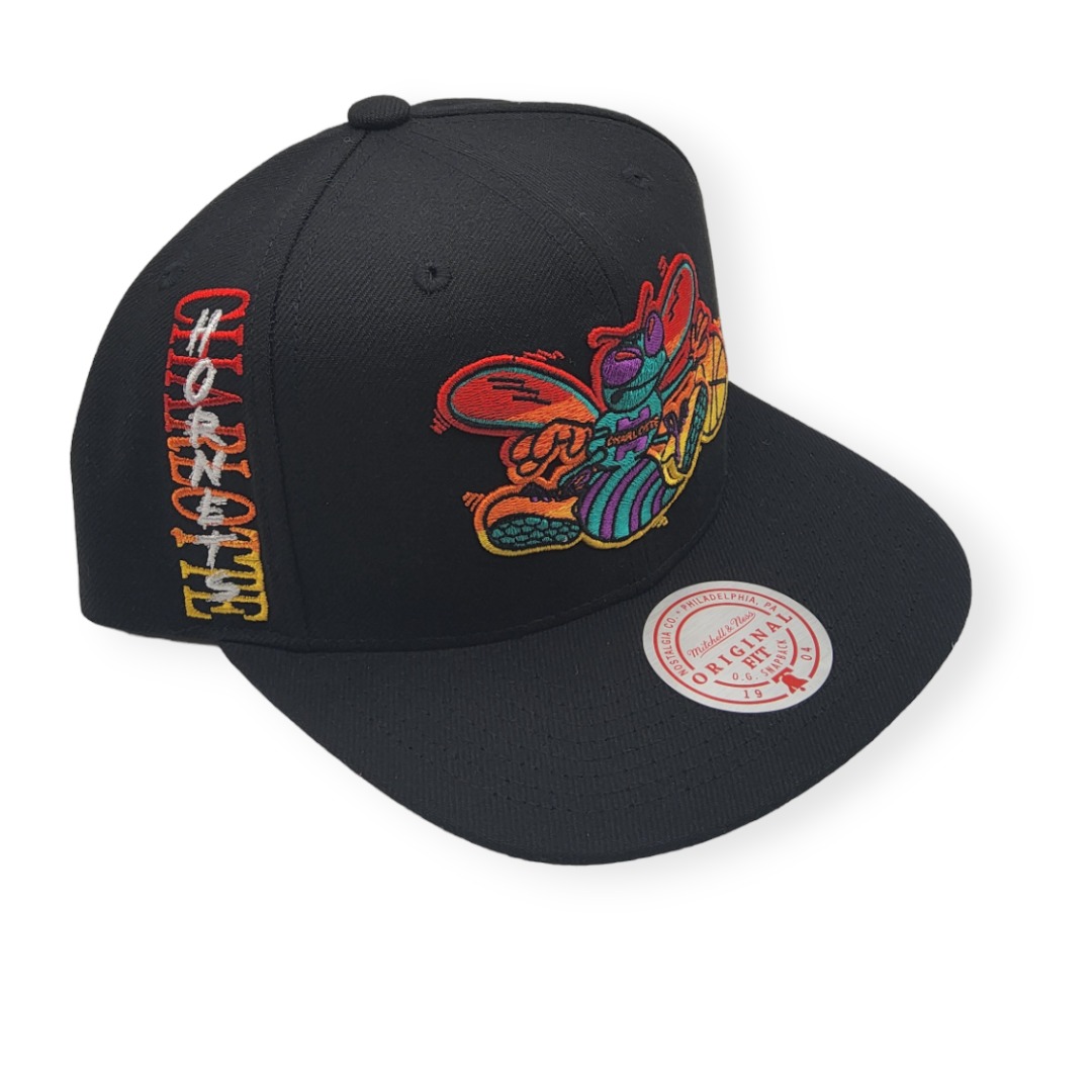 Mitchell & Ness Charlotte Hornets High Grade Black Adjustable Snapback Hat Cap