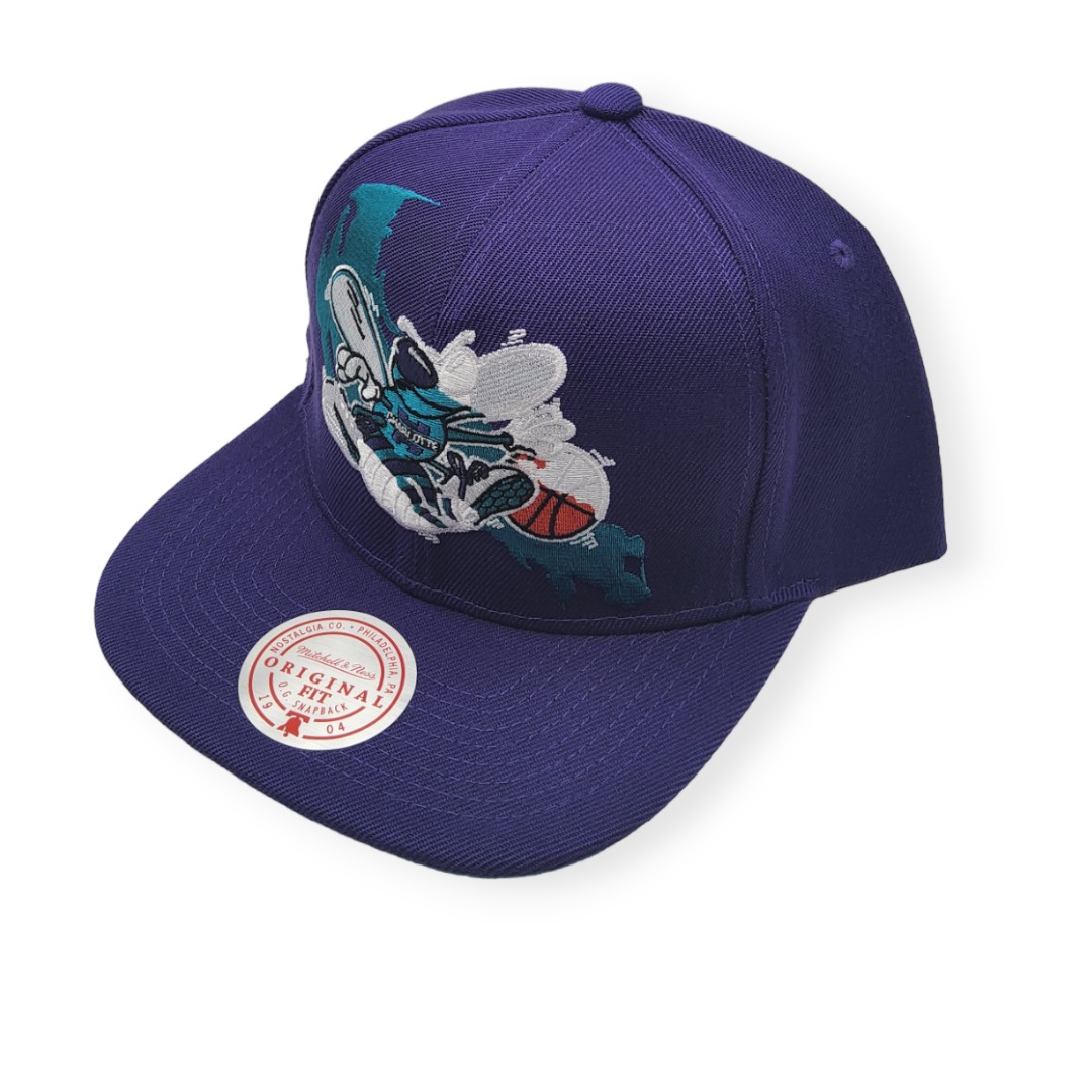 Mitchell & Ness Charlotte Hornets Paint By Number Purple Adjustable Snapback Hat Cap