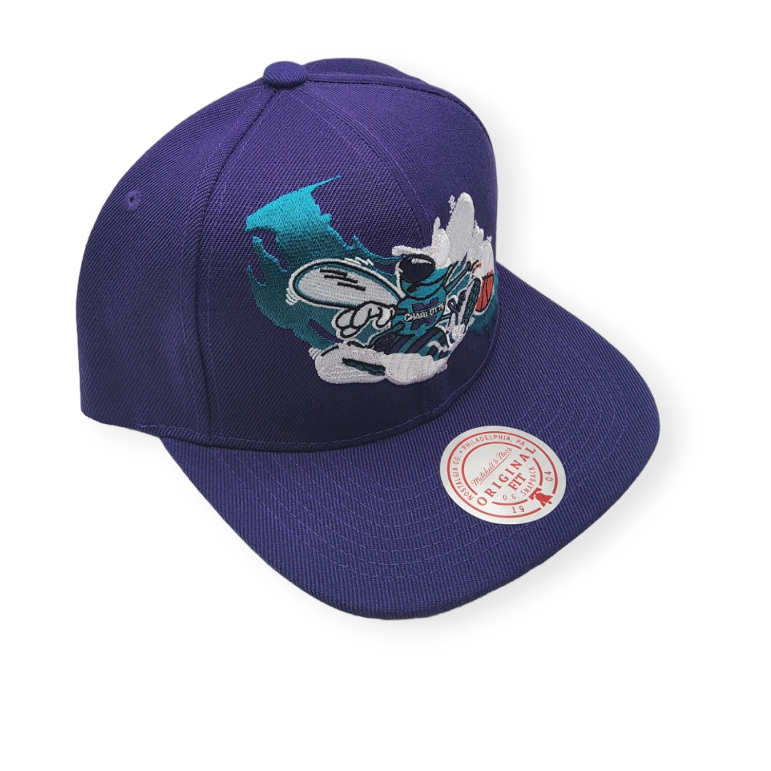 Mitchell & Ness Charlotte Hornets Paint By Number Purple Adjustable Snapback Hat Cap