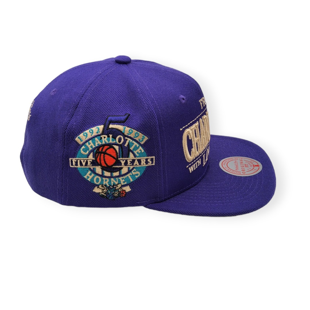 Mitchell & Ness Charlotte Hornets NBA With Love Purple Adjustable Snapback Hat Cap