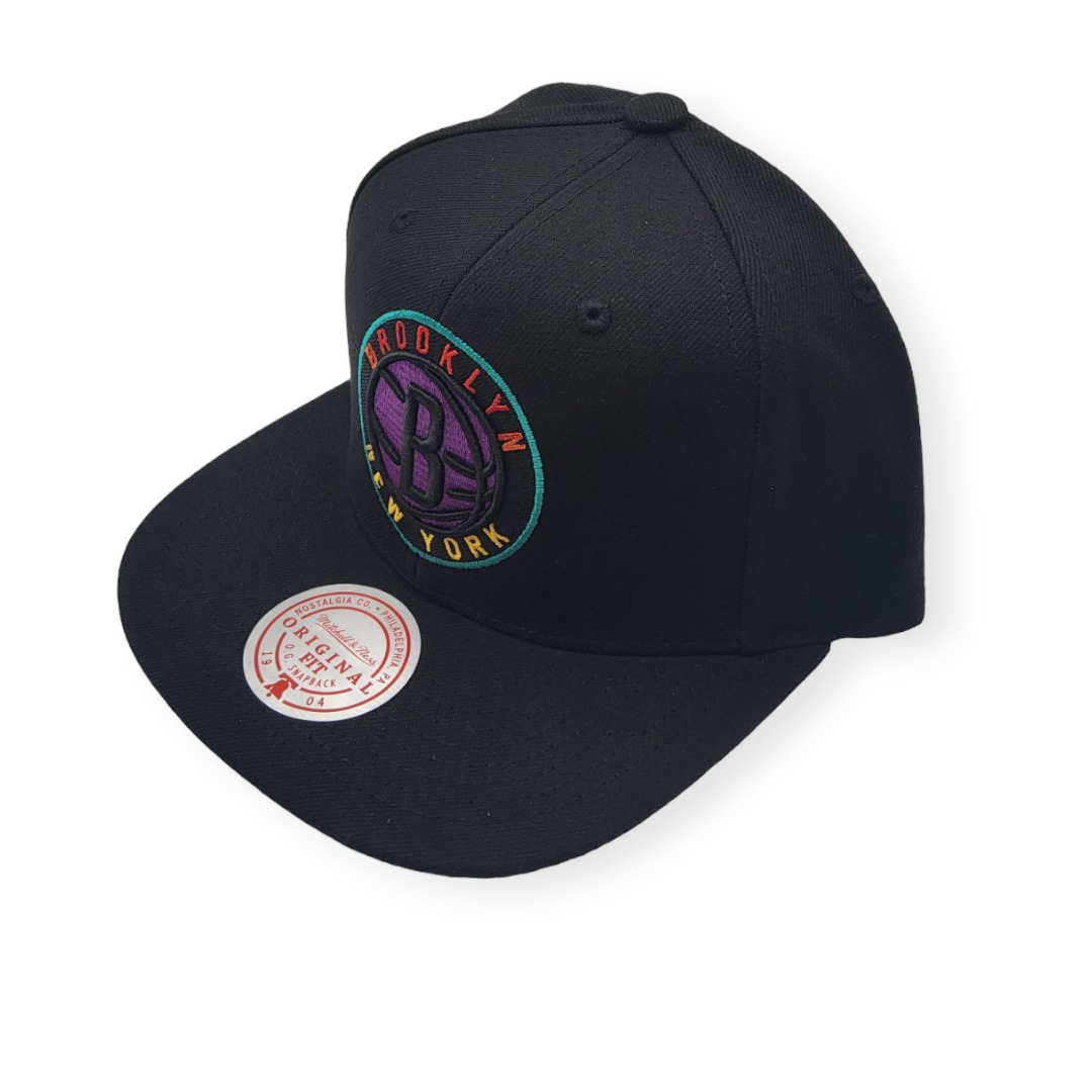 Mitchell & Ness Brooklyn Nets High Grade Black Adjustable Snapback Hat Cap