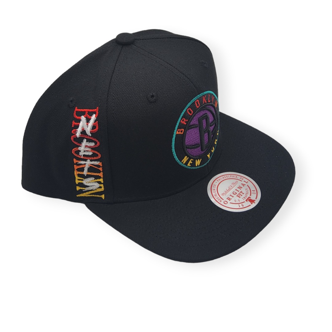 Mitchell & Ness Brooklyn Nets High Grade Black Adjustable Snapback Hat Cap