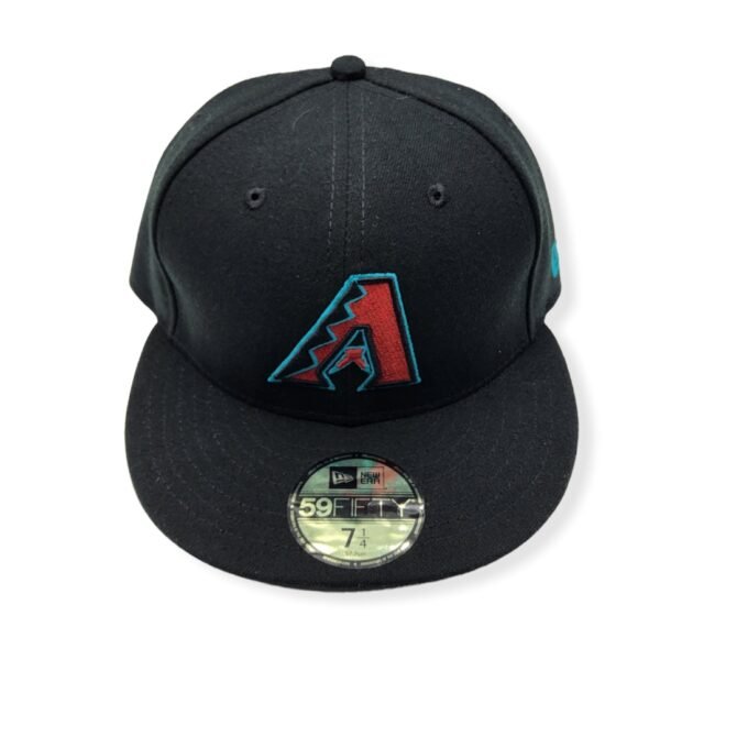New Era Arizona Diamondbacks 59Fifty Basic Black Fitted Hat Cap Size 7 1/4