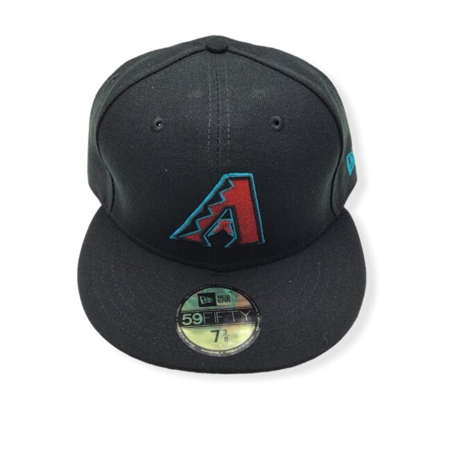 New Era Arizona Diamondbacks 59Fifty Basic Black Fitted Hat Cap Size 7 3/8