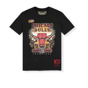 Mitchell & Ness Chicago Bulls Last Dance 6X Champs Hardwood Classics Black Tee Shirt Size L