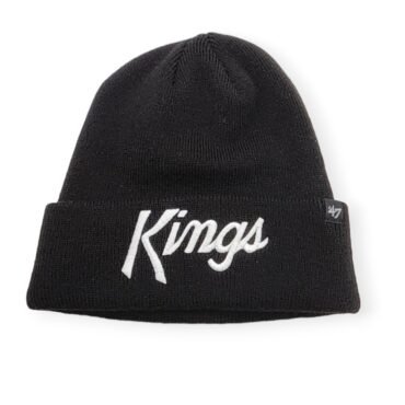 '47 Los Angeles Kings Authentic Raised Cuffed Black Knit Beanie Cold Weather Hat