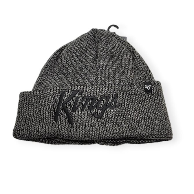 '47 Los Angeles Kings Authentic Raised Cuffed Script Stone Knit Beanie Cold Weather Hat