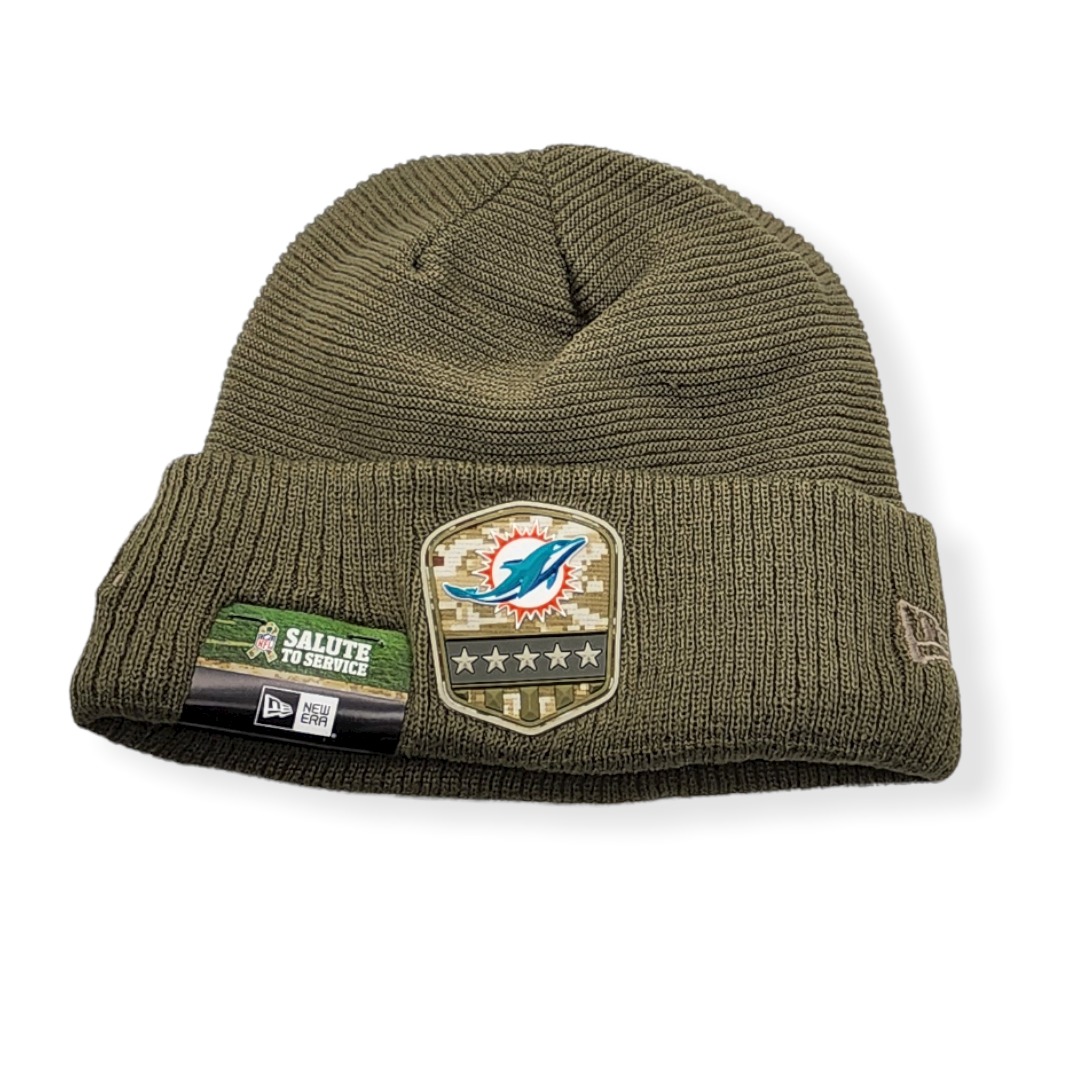 New Era Miami Dolphins Authentic 2019 Salute To Service Sport Knit Beanie Cold Weather Hat