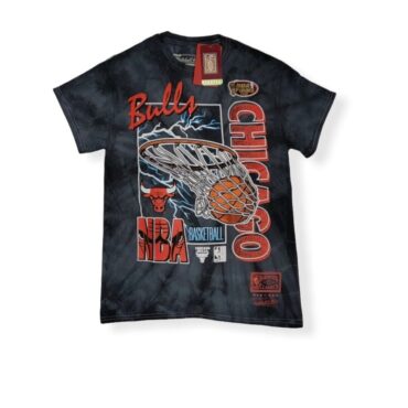 Mitchell & Ness Chicago Bulls NBA Swish Finals Hardwood Classics Black Tie Dye Tee Shirt Size S