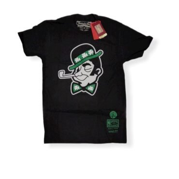 Mitchell & Ness Boston Celtics Logo Remix Hardwood Classics Black Tee Shirt Size L