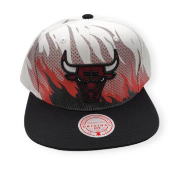 Mitchell & Ness Chicago Bulls Hot Fire White/Black Adjustable Snapback Hat Cap