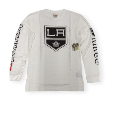Red Jacket by American Needle Los Angeles Kings Mavericks White Long Sleeve Tee Shirt Size L