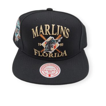 Mitchell & Ness Florida Marlins Grand Slam Coop Black Adjustable Snapback Hat Cap