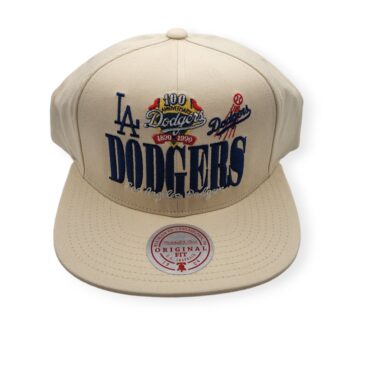 Mitchell & Ness Los Angeles Dodgers Reframe Retro Coop Off White Adjustable Snapback Hat Cap