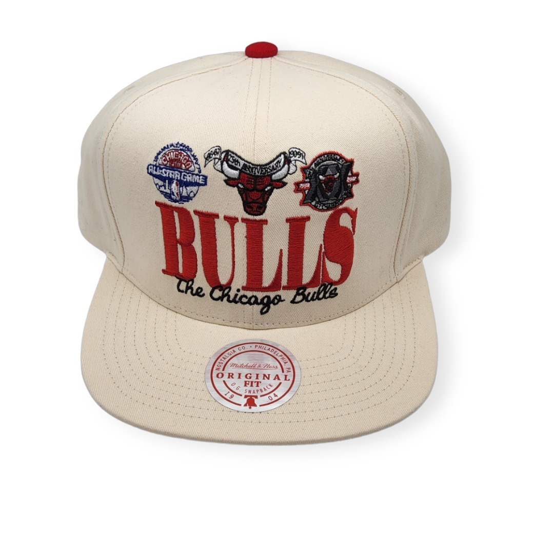 Mitchell & Ness Chicago Bulls Reframe Retro Off White Adjustable Snapback Hat Cap