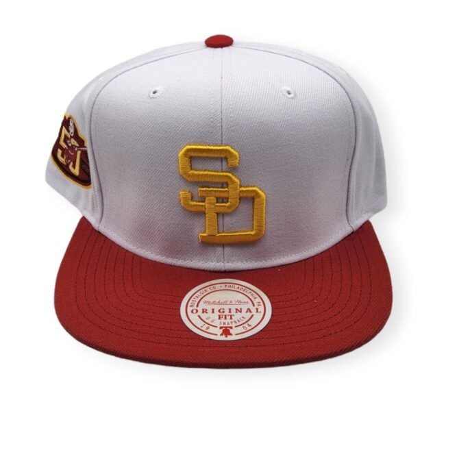 Mitchell & Ness San Diego Padres Hometown Coop White/Red Adjustable Snapback Hat Cap