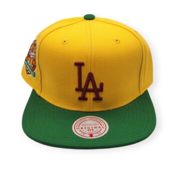 Mitchell & Ness Los Angeles Dodgers Hometown Coop Yellow/Green Adjustable Snapback Hat Cap