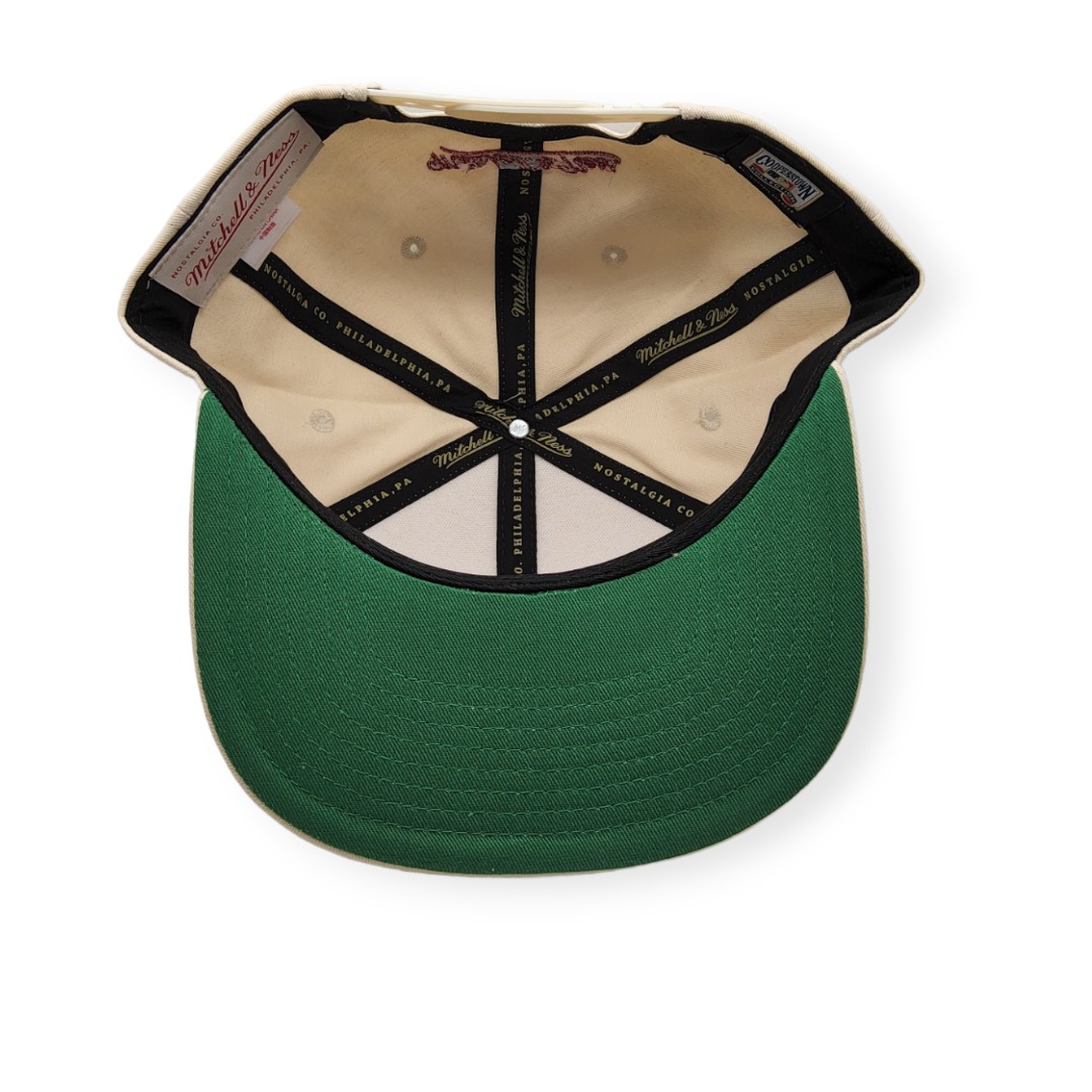 Mitchell & Ness California Angels Reframe Retro Coop Off White Adjustable Snapback Hat Cap