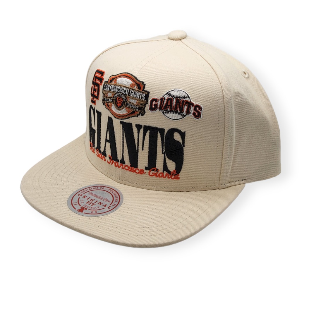 Mitchell & Ness San Francisco Giants Reframe Retro Coop Off White Adjustable Snapback Hat Cap