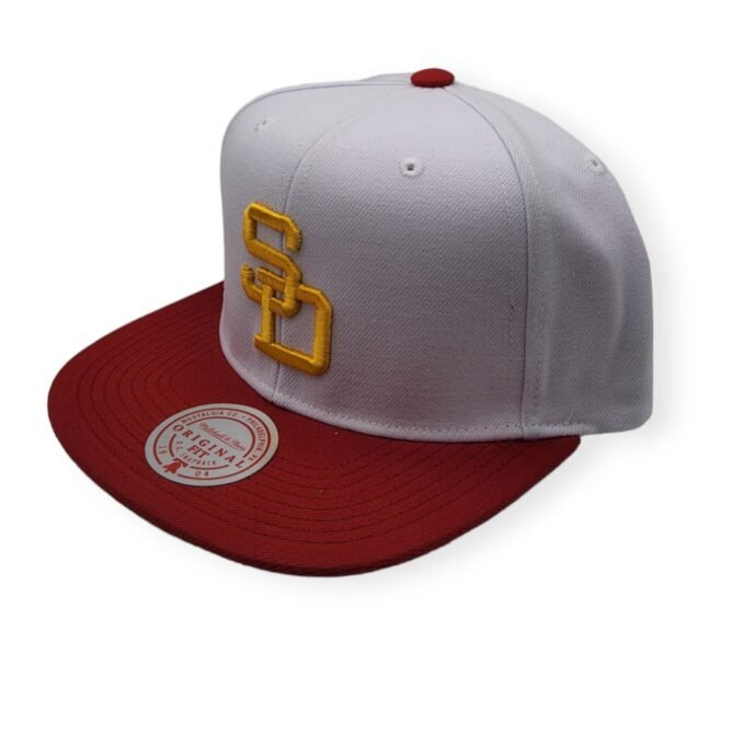 Mitchell & Ness San Diego Padres Hometown Coop White/Red Adjustable Snapback Hat Cap