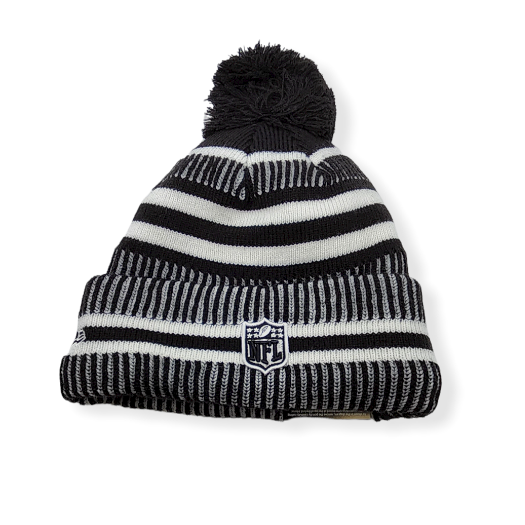 New Era New England Patriots Authentic 2019 Black & White Sport Knit Beanie Cold Weather Hat