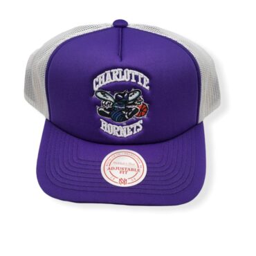 Mitchell & Ness Charlotte Hornets Off The Backboard Trucker Adjustable Snapback