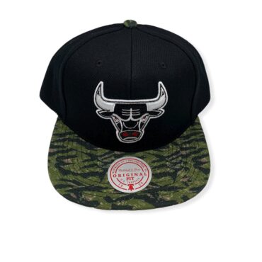 Mitchell & Ness Chicago Bulls Neon and Tiger Camo 2T Life Adjustable Snapback Hat Cap