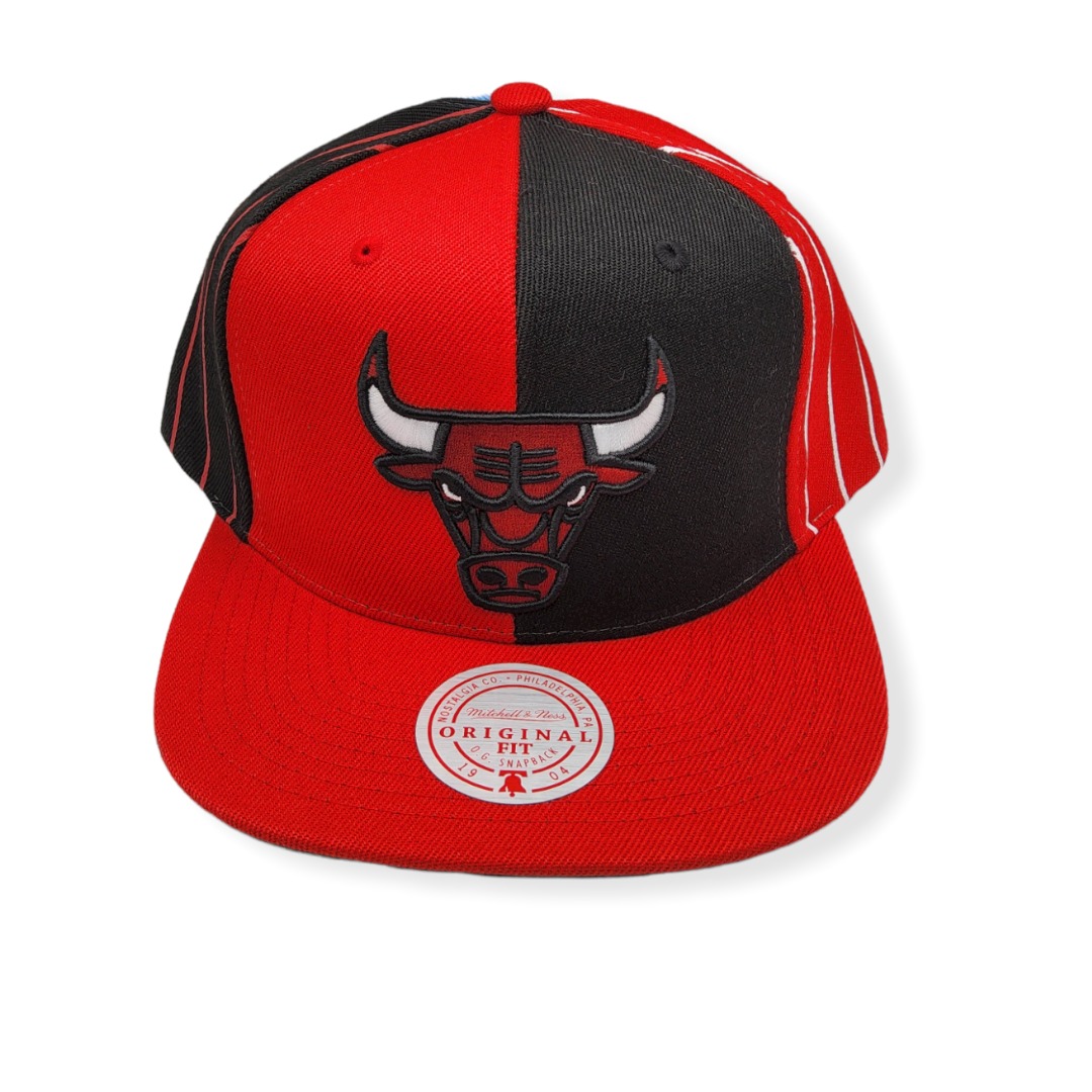 Mitchell & Ness Chicago Bulls What the Pinstripe Adjustable Snapback Hat Cap