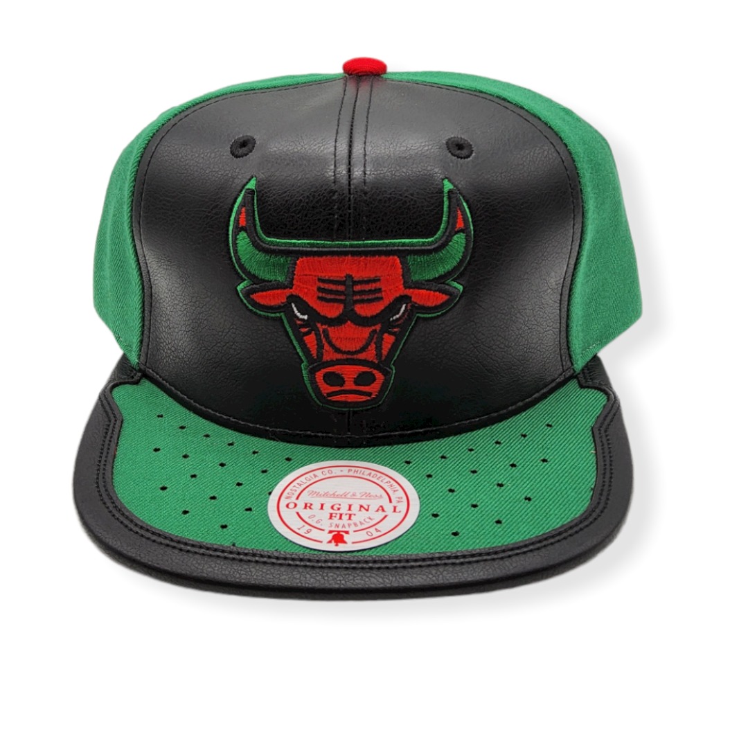 Mitchell & Ness Chicago Bulls Day One Green/Red Adjustable Snapback Hat Cap