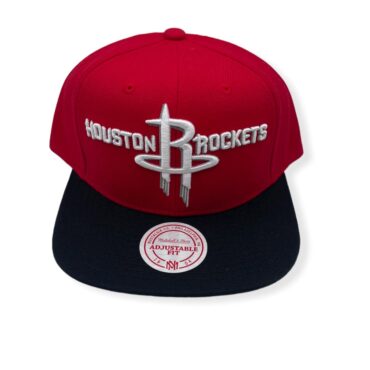 Mitchell & Ness Houston Rockets Wool 2 Tone Red/Black Adjustable Snapback Hat Cap