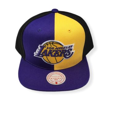 Mitchell & Ness Los Angeles Lakers Pinwheel Adjustable Snapback Hat Cap