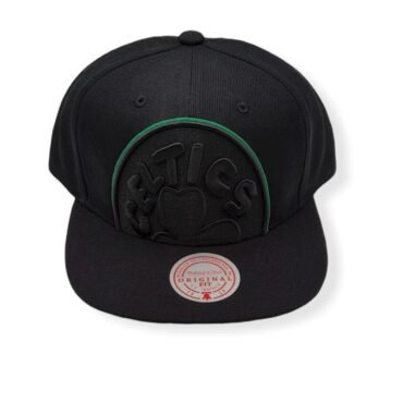 Mitchell & Ness Boston Celtics Cropped XL Black Adjustable Snapback Hat Cap