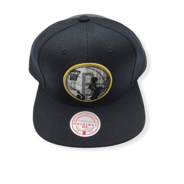 Mitchell & Ness Brooklyn Nets Look Out Black Adjustable Snapback Hat Cap Hat
