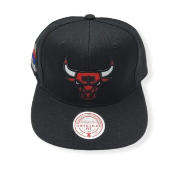 Mitchell & Ness Chicago Bulls Glow Team 1991 Finals Black Adjustable Snapback Hat Cap