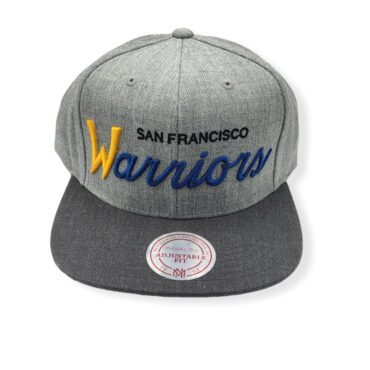 Mitchell & Ness Golden State Warriors Tri Pop Script Adjustable Snapback Hat Cap
