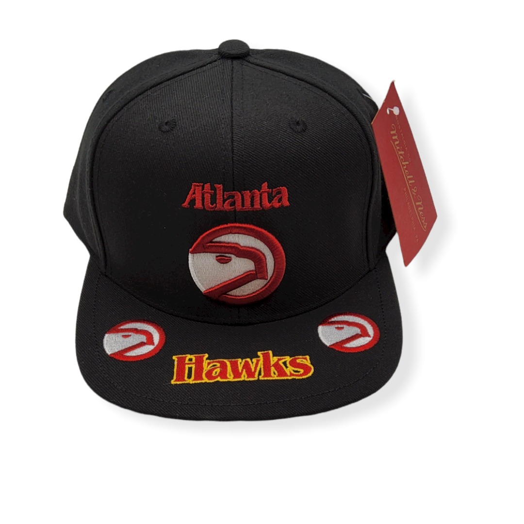 Mitchell & Ness Atlanta Hawks Front Loaded Black Adjustable Snapback Hat Cap